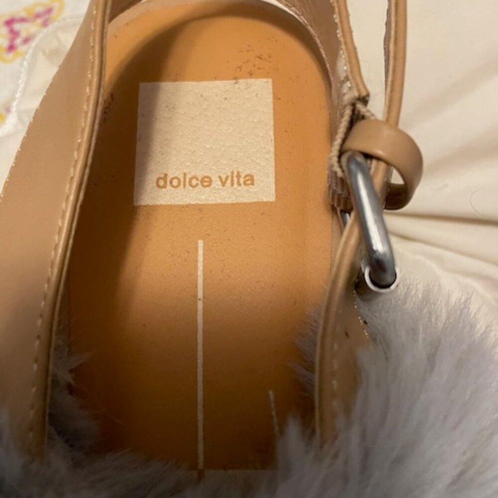 Woman's Dolce Vita Faux Fur Platform Sandals - Picture 3 of 5